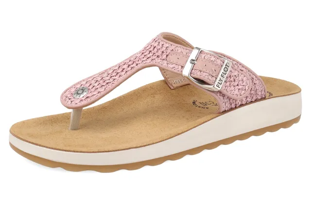 fly-flot-damen-pantolette-aus-microfaser-mit-schnalle-leder-fu-bett-2-5-cm-sohle image 1