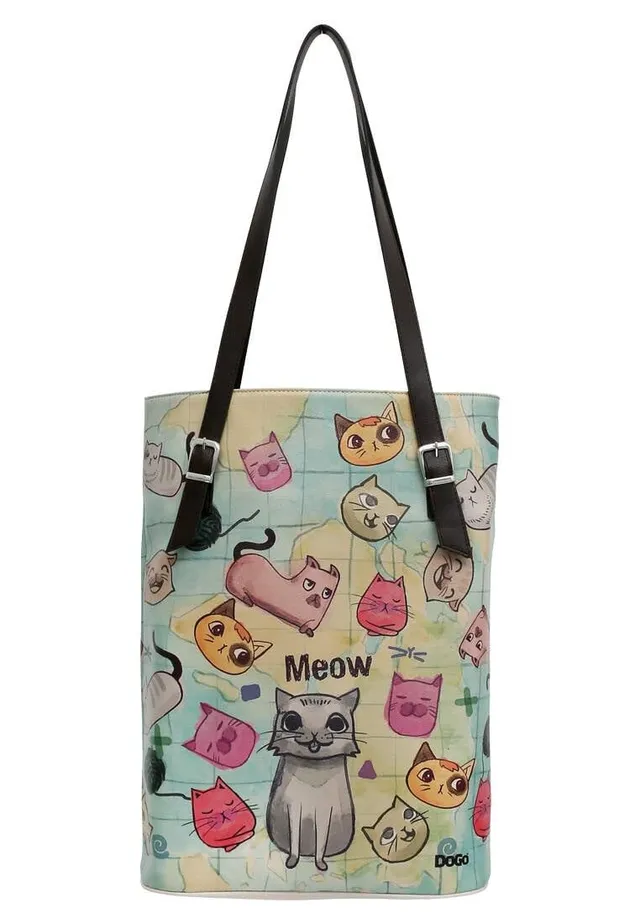 dogo-tall-bag-cats-of-the-world-vegane-damen-umh-ngetasche-tote-bag image 1