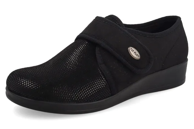 fly-flot-damen-pantofola-hausschuh-aus-elastischer-microfaser-mit-klett image 1