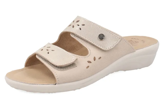 fly-flot-damen-pantolette-aus-stoff-mit-klett-und-leder-fu-bett image 1
