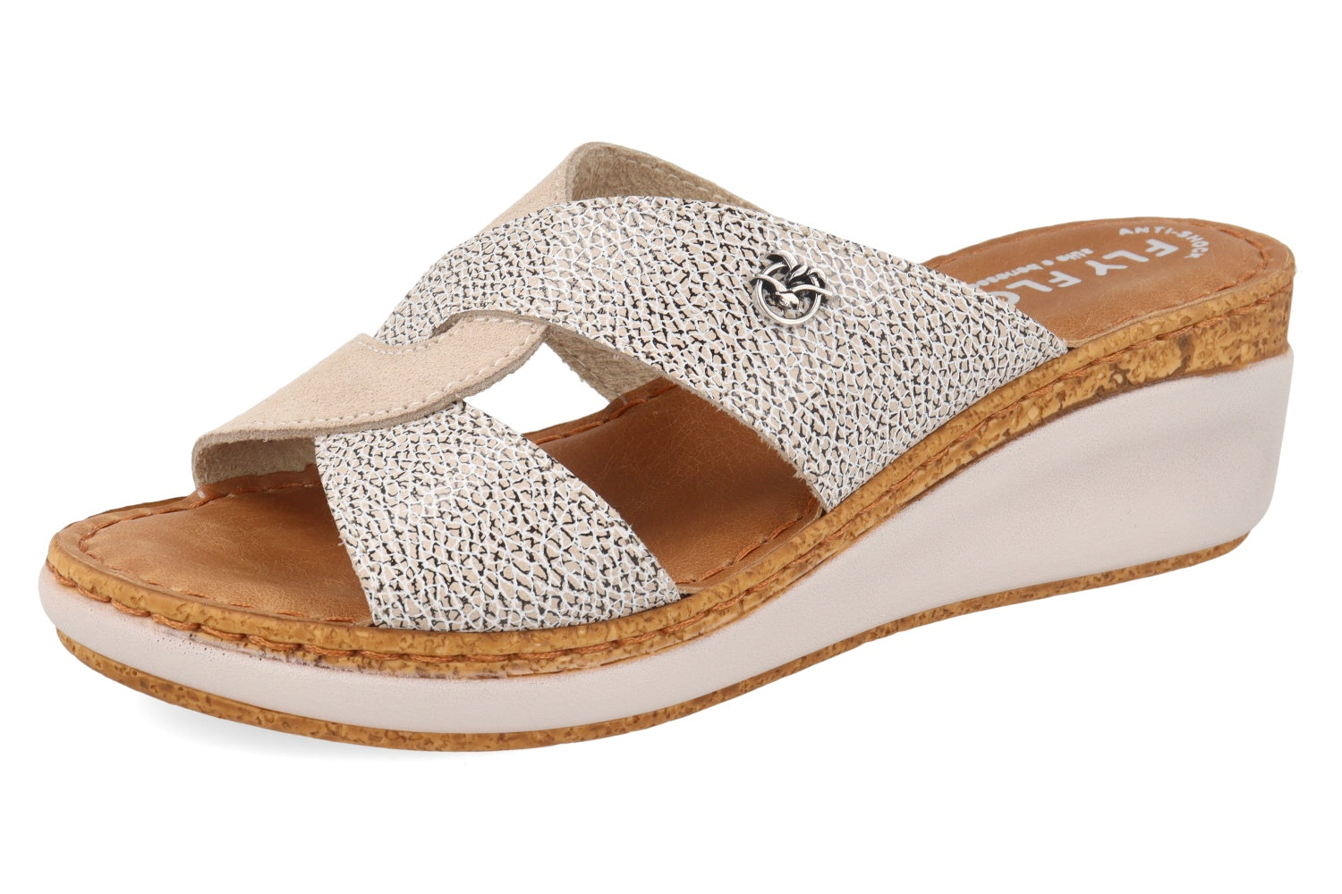 fly-flot-damen-pantolette-leder-mit-anti-shock-fu-bett-6-cm-sohle image 5