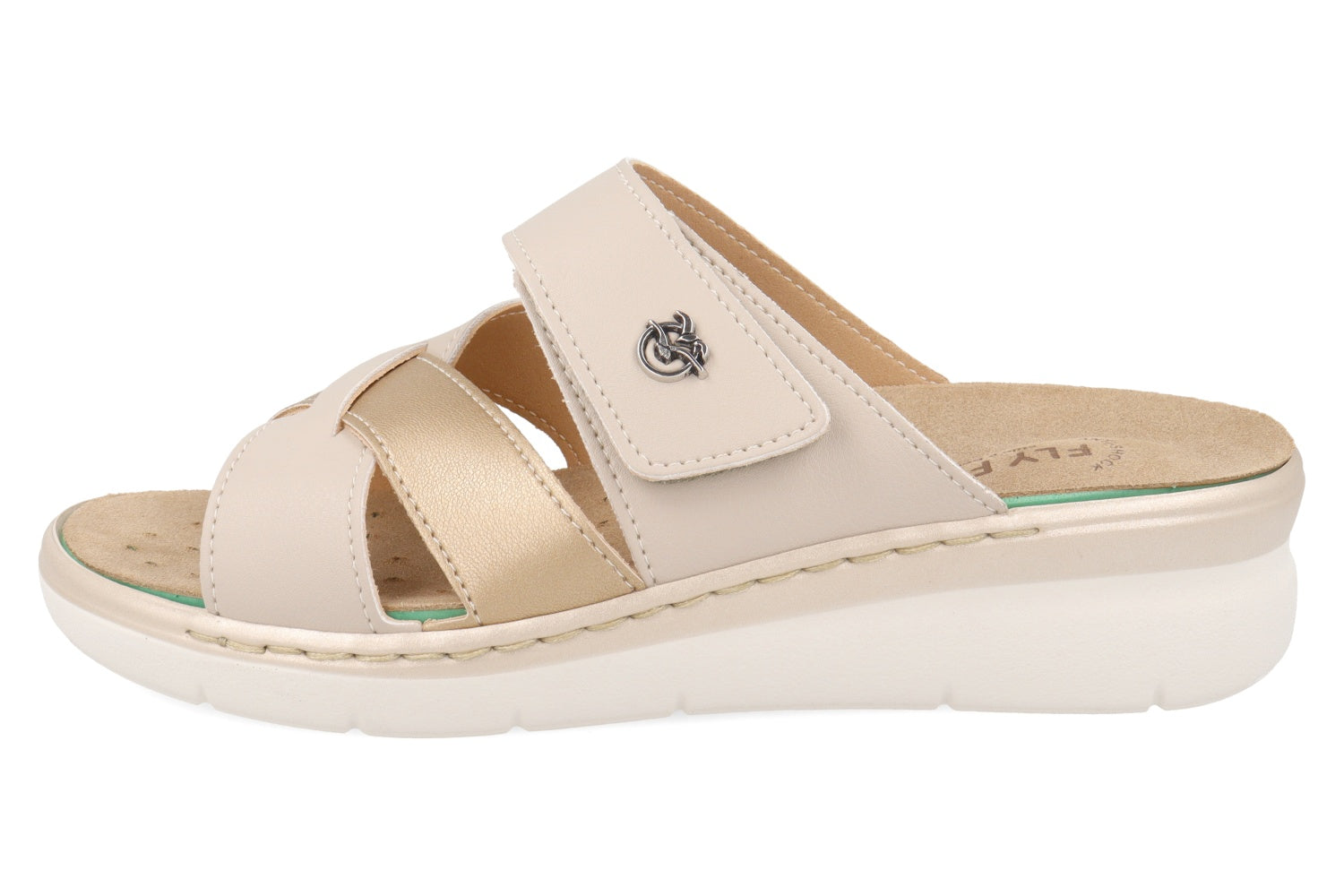 fly-flot-damen-pantolette-evopell-klettverschluss-leder-fu-bett-4-5-cm-sohle image 3