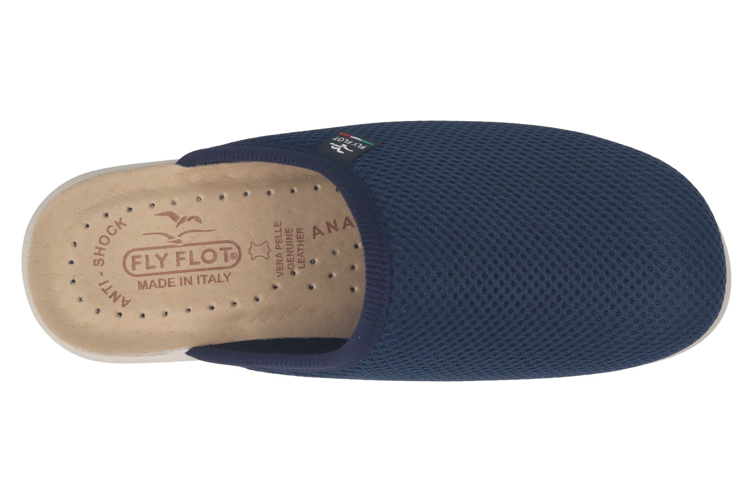 fly-flot-damen-pantolette-aus-elastischem-netz-mit-leder-fu-bett image 2