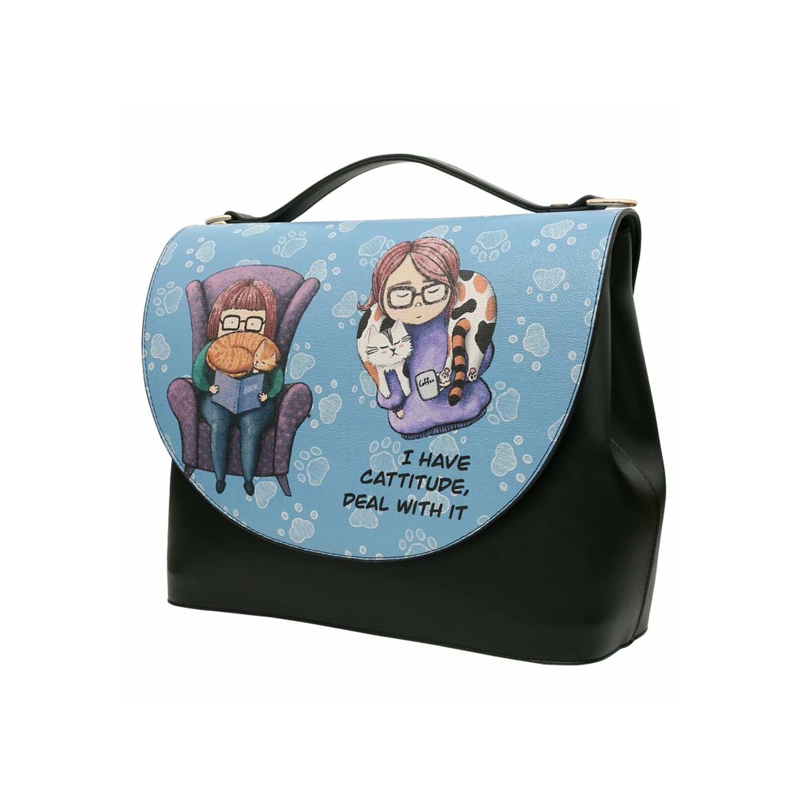 dogo-handy-bag-i-have-cattitude-vegane-umh-ngetasche-mit-griff image 2