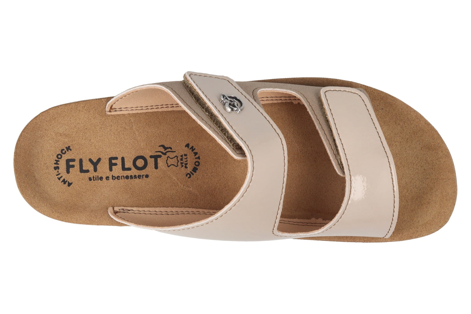 fly-flot-damen-pantolette-stoff-mit-klett-und-leder-fu-bett image 2