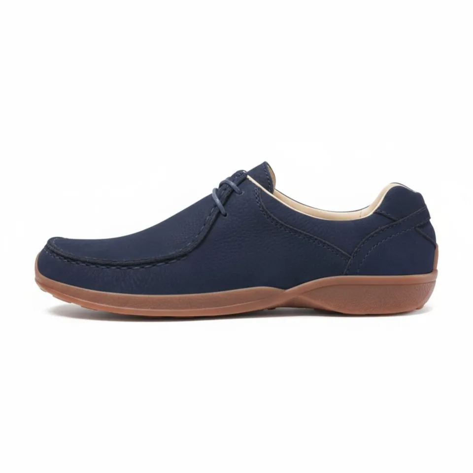 b-r-agnello-flexibler-mokassin-mit-naturkautschuk-sohle-blau-braun image 1