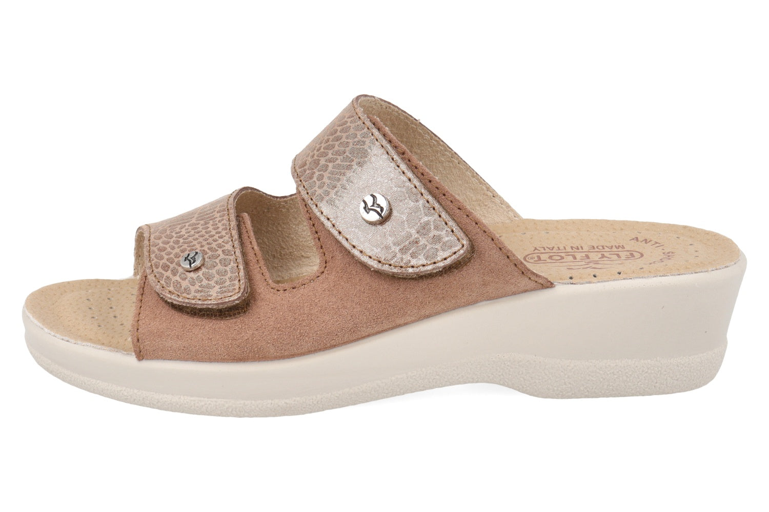 fly-flot-damen-pantolette-echtleder-mit-klett-anti-shock-fu-bett image 3