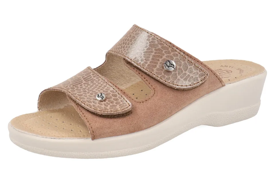 fly-flot-damen-pantolette-echtleder-mit-klett-anti-shock-fu-bett image 1