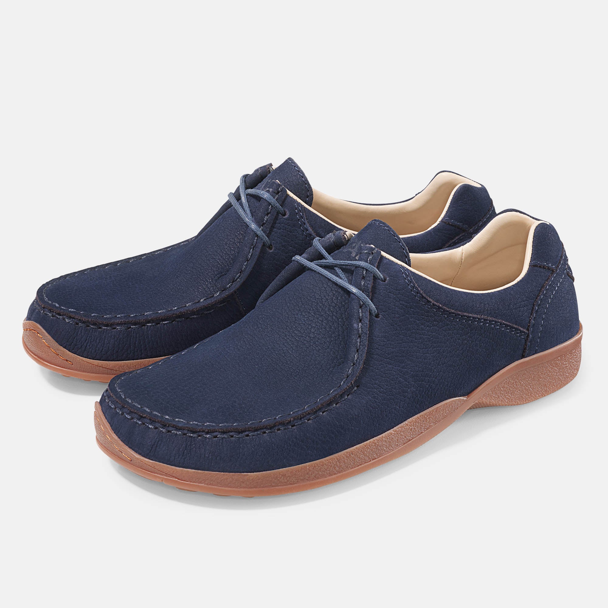 b-r-agnello-flexibler-mokassin-mit-naturkautschuk-sohle-blau-braun image 2