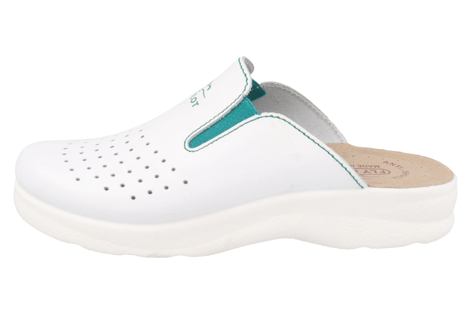 fly-flot-damen-pantolette-aus-gelochtem-leder-mit-elastik-und-3-5-cm-sohle image 3