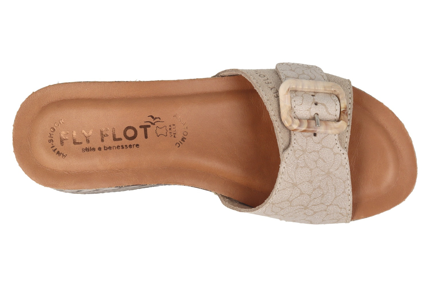 fly-flot-damen-pantoffel-leder-mit-schnalle-anti-shock-4-5-cm-sohle image 2