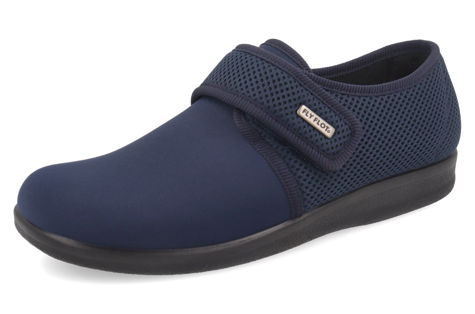 fly-flot-herren-pantoffel-microfaser-stretch-mit-klett-3-cm-sohle image 1