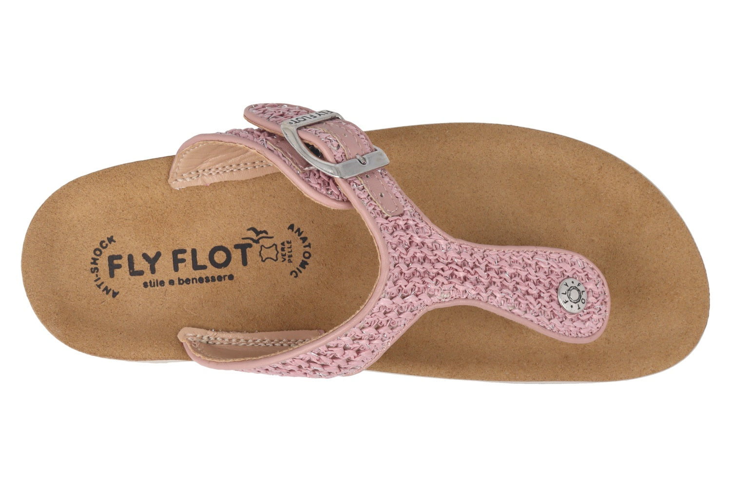 fly-flot-damen-pantolette-aus-microfaser-mit-schnalle-leder-fu-bett-2-5-cm-sohle image 2