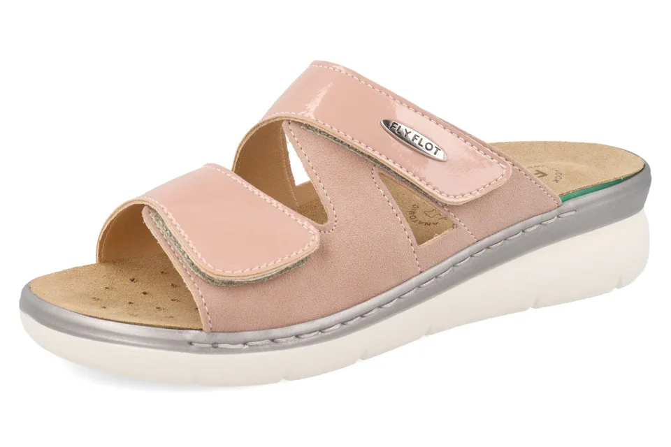 fly-flot-ciabatta-da-donna-in-ecopelle-damen-pantolette-klett-leder image 1