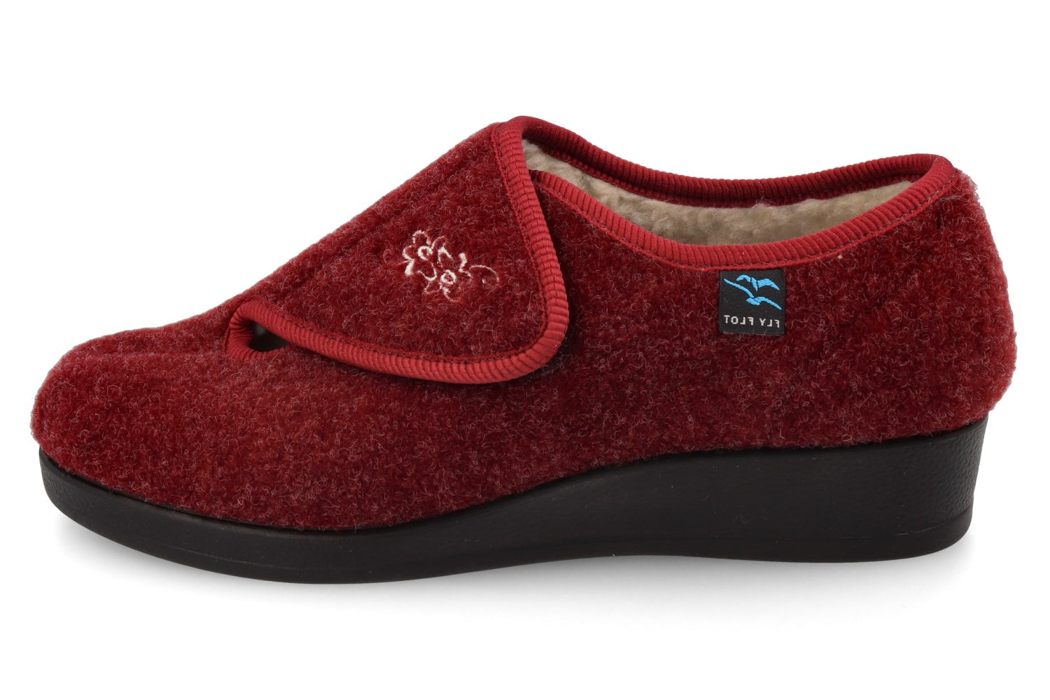 fly-flot-damen-pantoffel-aus-warmem-wollfilz-mit-klett-und-memory-fu-bett image 3
