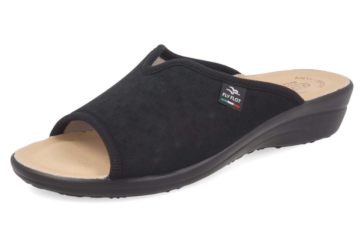 fly-flot-damen-pantoffel-stretch-microfaser-anti-shock-leder-4-cm-sohle image 5