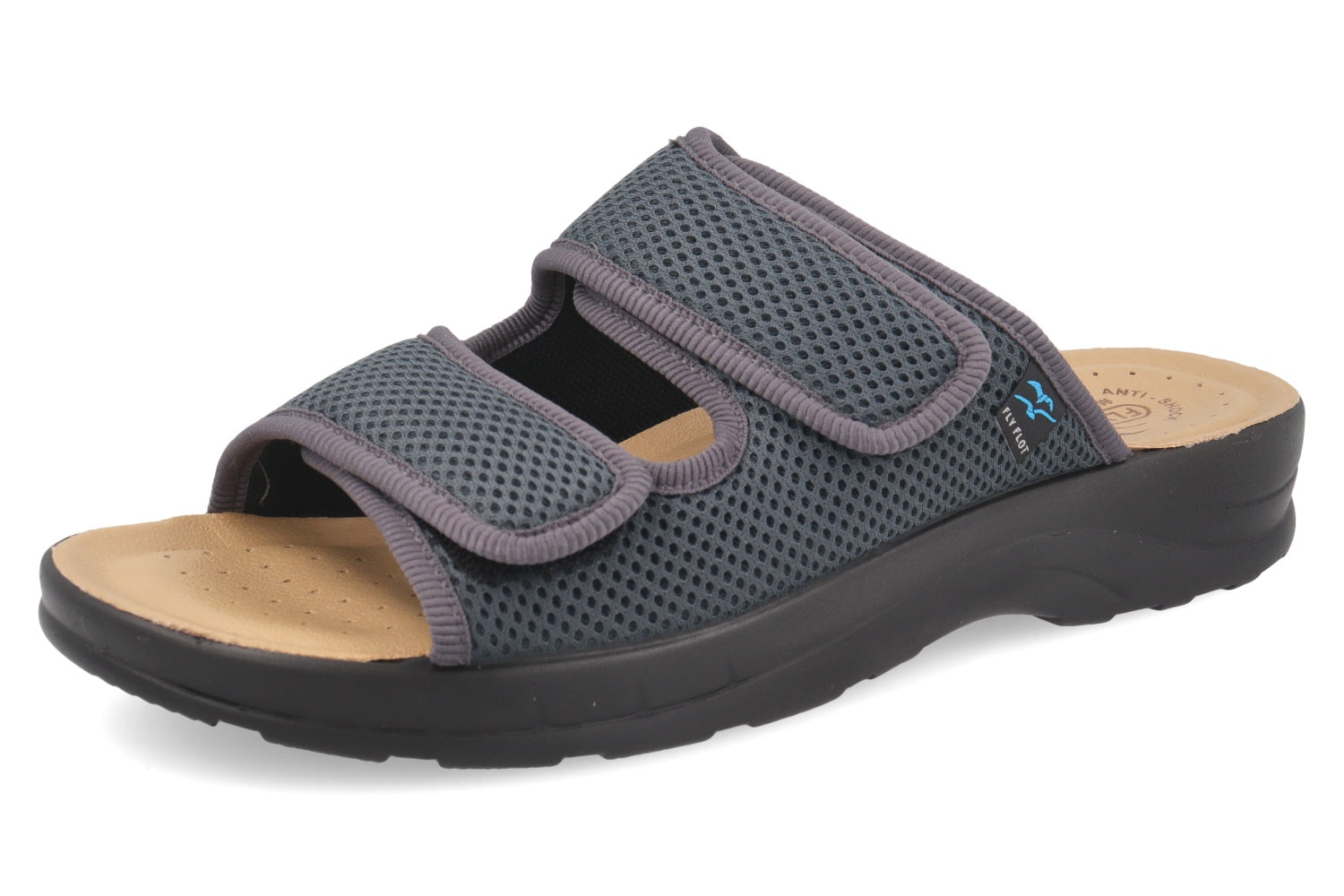 fly-flot-herren-ciabatta-aus-elastischem-netz-pantoffel-mit-klett-und-4-cm-sohle image 5