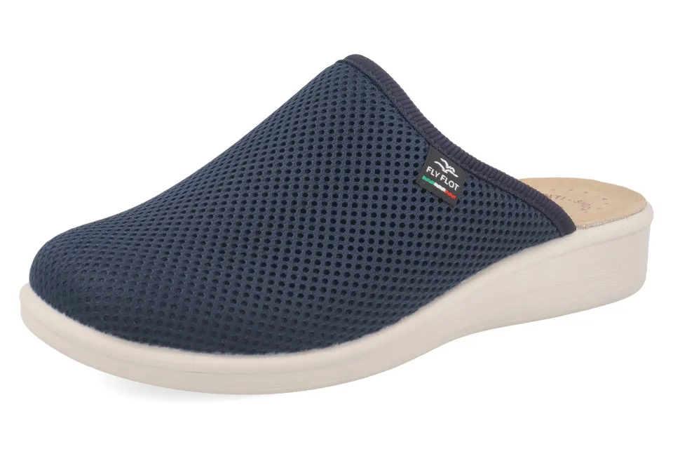 fly-flot-damen-pantolette-aus-elastischem-netz-mit-leder-fu-bett image 1