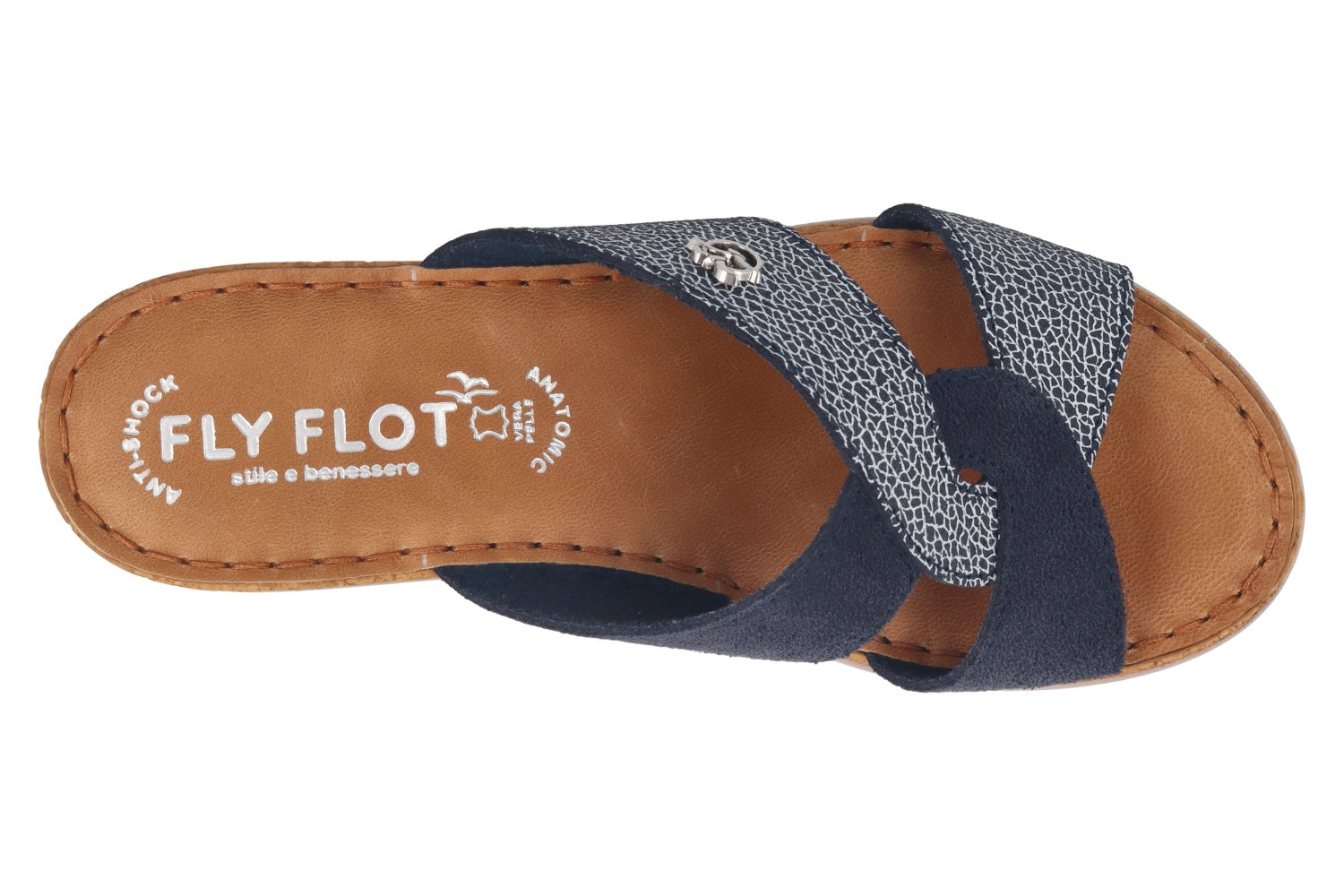 fly-flot-damen-pantolette-leder-mit-anti-shock-fu-bett-6-cm-sohle image 2