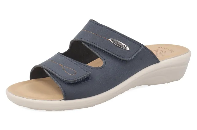 fly-flot-damen-pantolette-aus-ecopelle-mit-klett-und-4-cm-sohle image 1