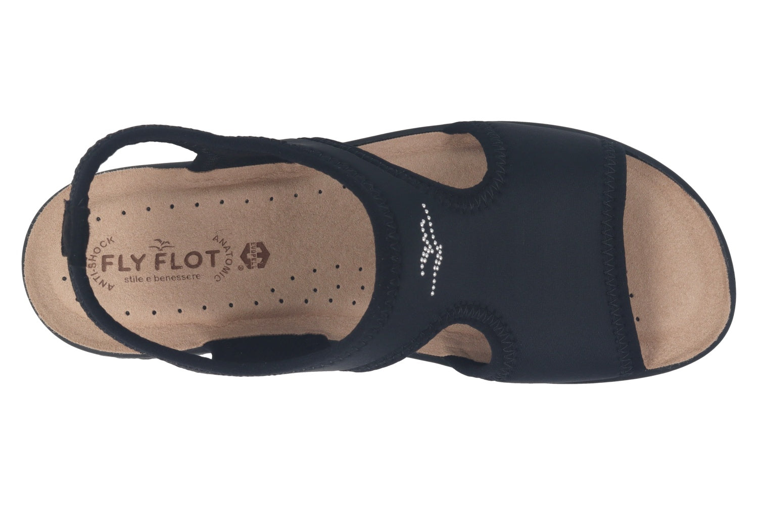 fly-flot-damen-sandale-aus-elastischer-microfibra-4-cm-piumatec-sohle image 2