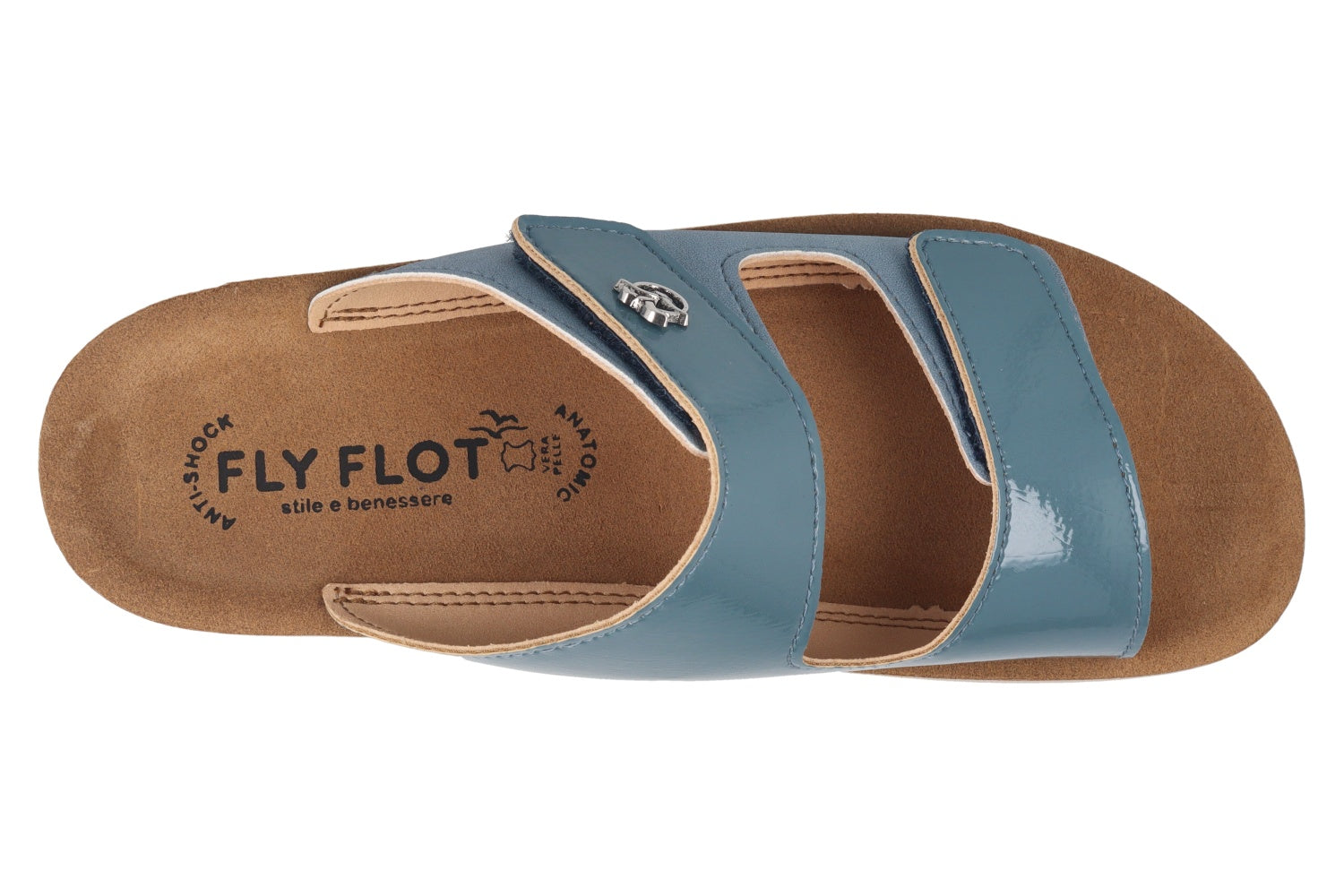 fly-flot-damen-pantolette-stoff-mit-klett-und-leder-fu-bett image 6