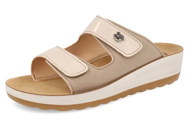 fly-flot-damen-pantolette-stoff-mit-klett-und-leder-fu-bett image 1