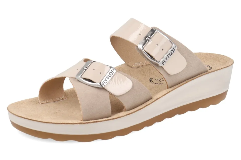 fly-flot-damen-pantolette-aus-microfaser-mit-schnalle-und-lederfu-bett image 1