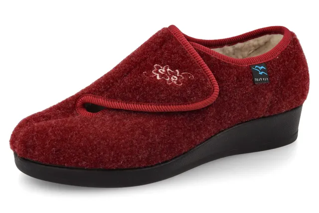 fly-flot-damen-pantoffel-aus-warmem-wollfilz-mit-klett-und-memory-fu-bett image 1