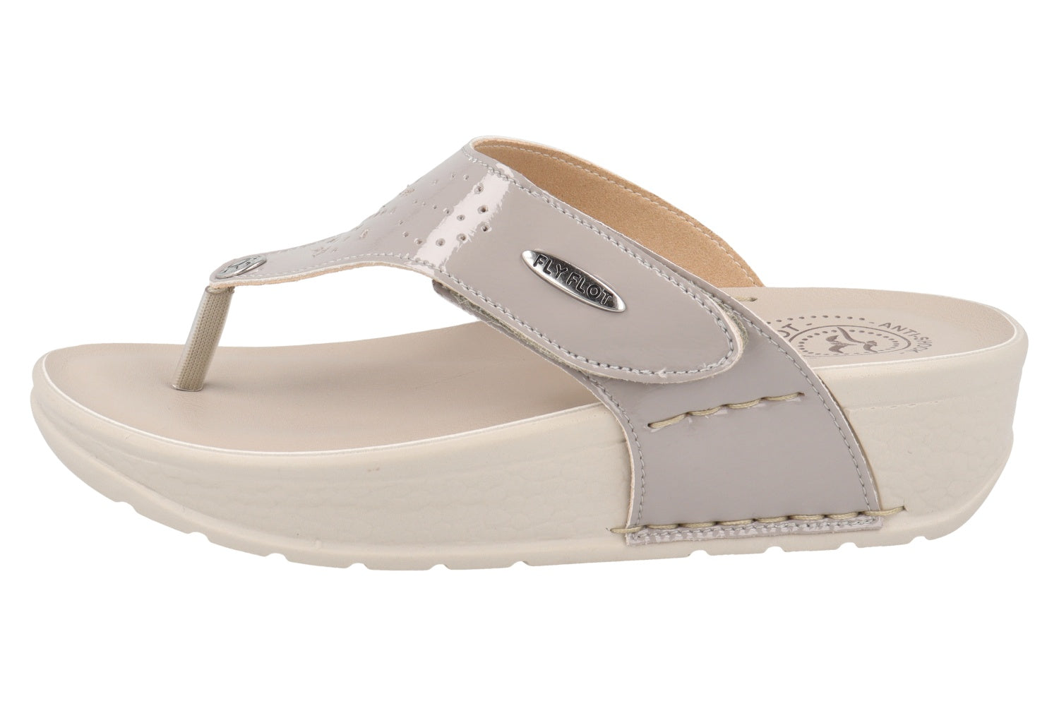 fly-flot-damen-pantolette-aus-stoff-mit-klett-und-4-6-cm-sohle image 3