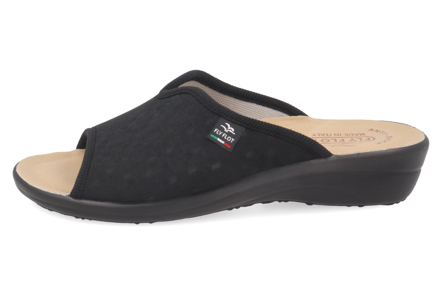 fly-flot-damen-pantoffel-stretch-microfaser-anti-shock-leder-4-cm-sohle image 8