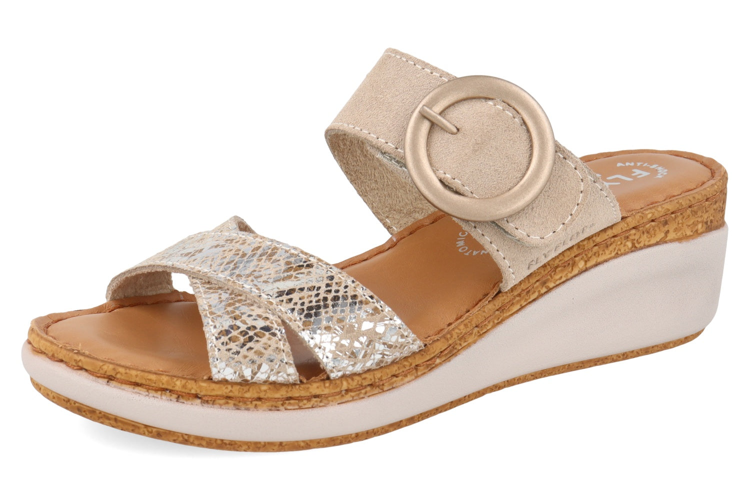 fly-flot-ciabatta-damen-pantolette-aus-echtleder-keil-6-cm-leder-fu-bett image 5