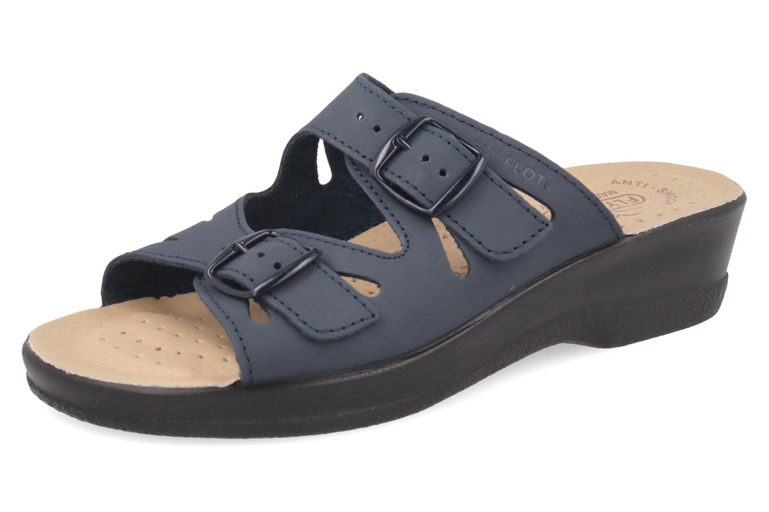 fly-flot-damen-pantolette-leder-mit-verstellbarer-schnalle image 1