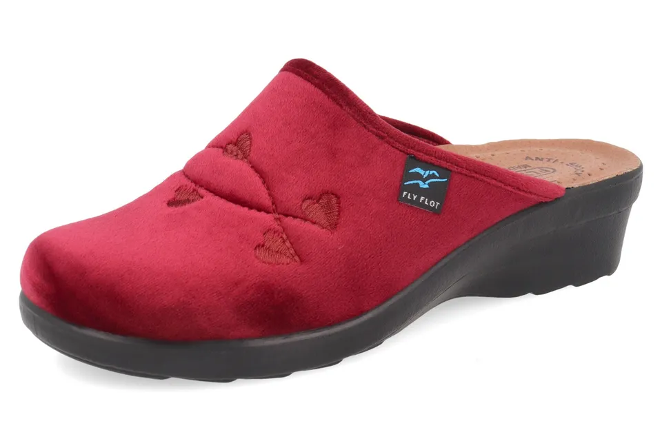 fly-flot-damen-pantolette-aus-weicher-microfaser-leder-polster-4-cm-sohle image 1
