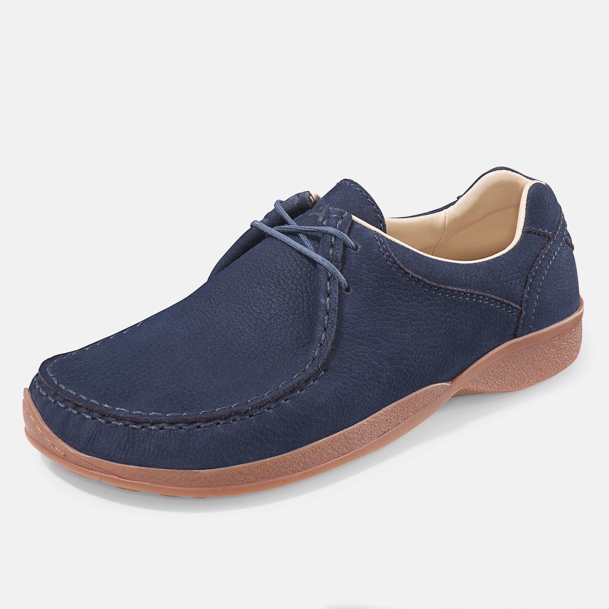 b-r-agnello-flexibler-mokassin-mit-naturkautschuk-sohle-blau-braun image 4
