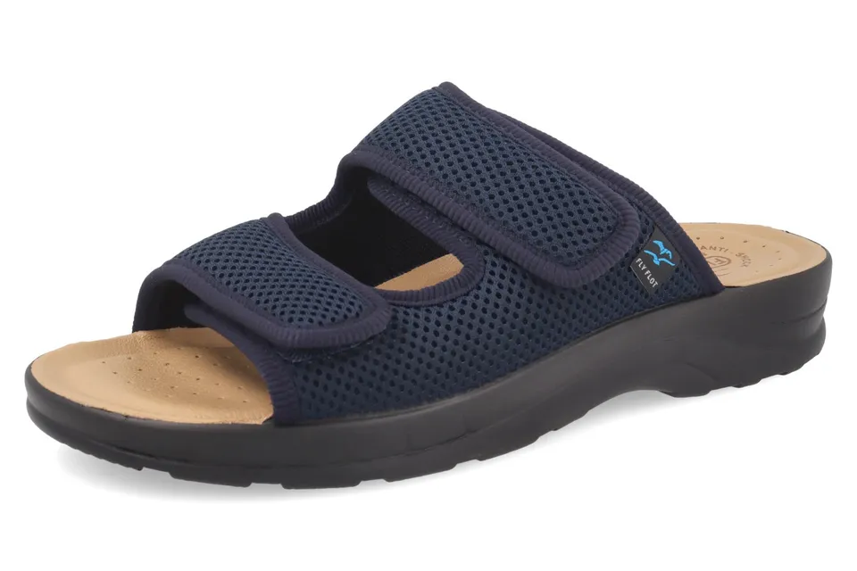 fly-flot-herren-ciabatta-aus-elastischem-netz-pantoffel-mit-klett-und-4-cm-sohle image 1