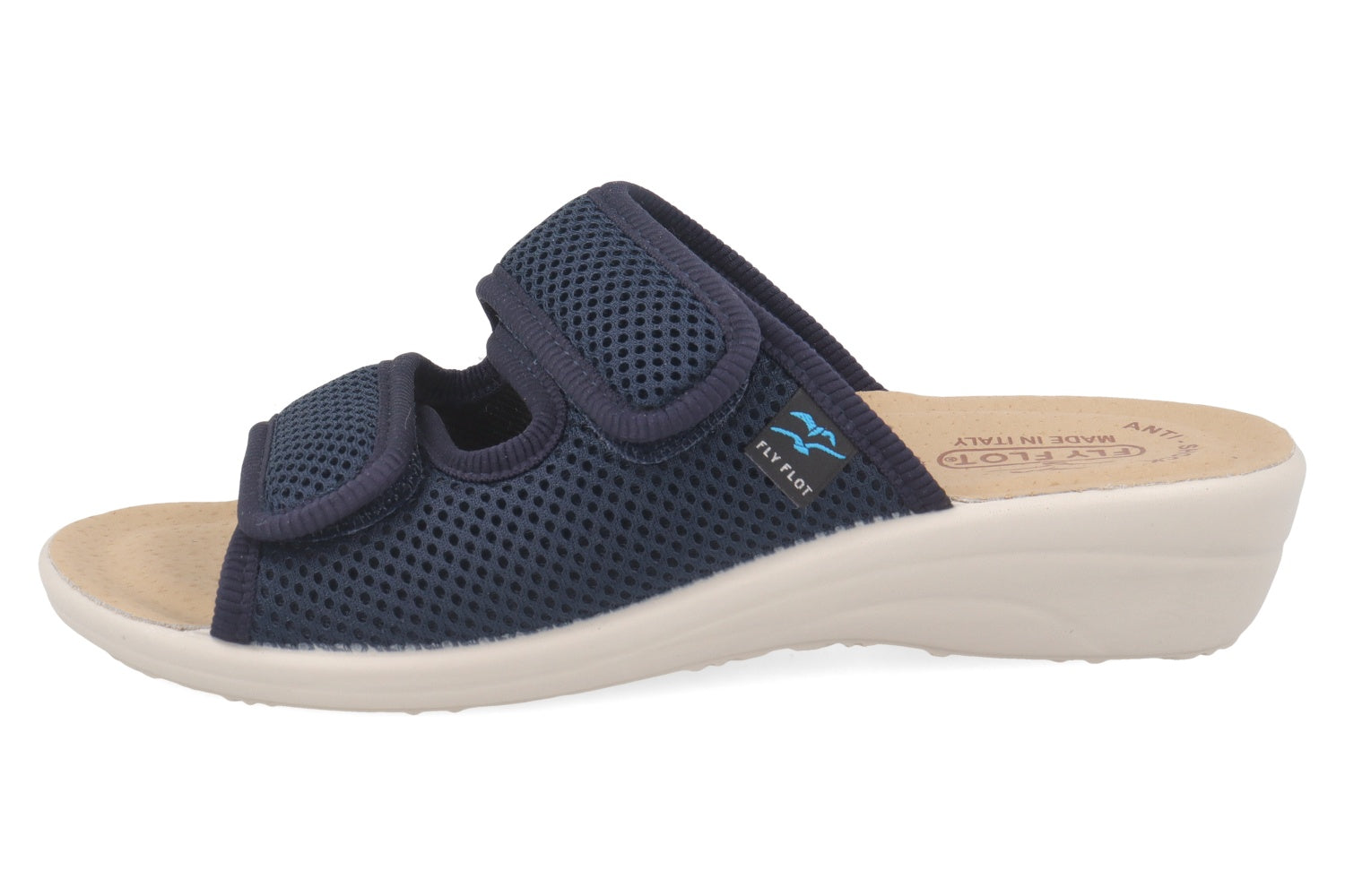 fly-flot-ciabatta-damen-pantolette-aus-elastischem-netz-klett-leder-fu-bett-4-cm image 3