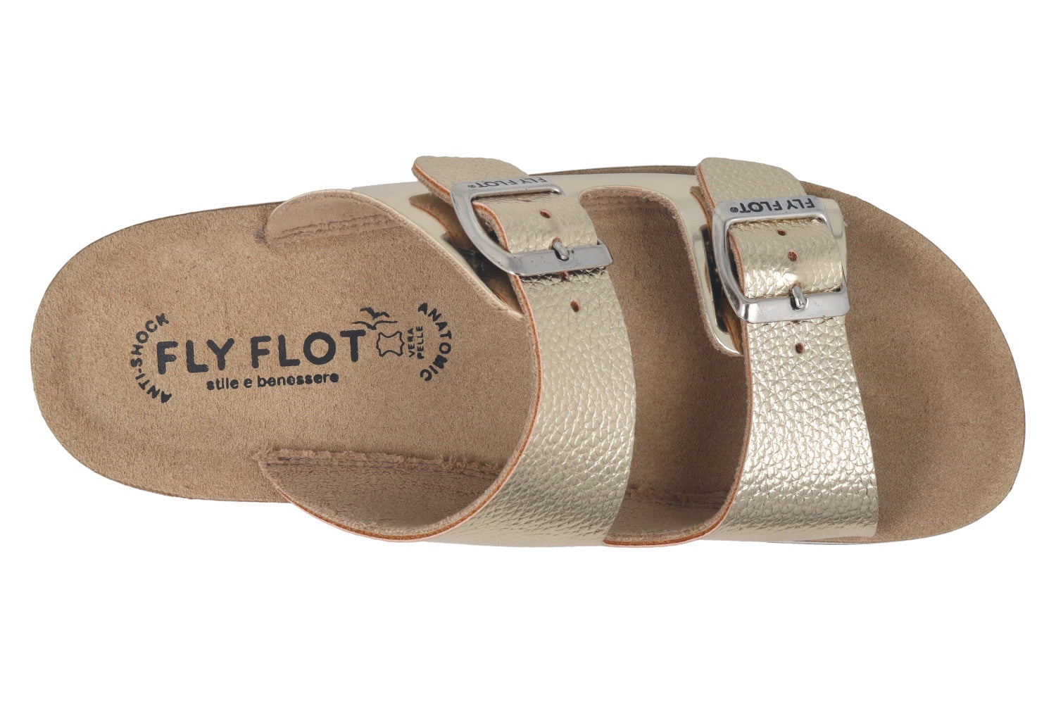 fly-flot-damen-pantolette-aus-eco-leder-mit-schnalle-und-air-flot-2-5-cm-sohle image 2