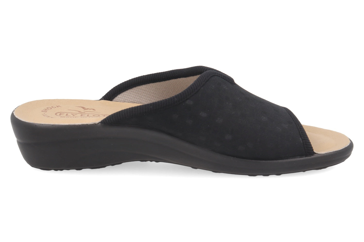 fly-flot-damen-pantoffel-stretch-microfaser-anti-shock-leder-4-cm-sohle image 7