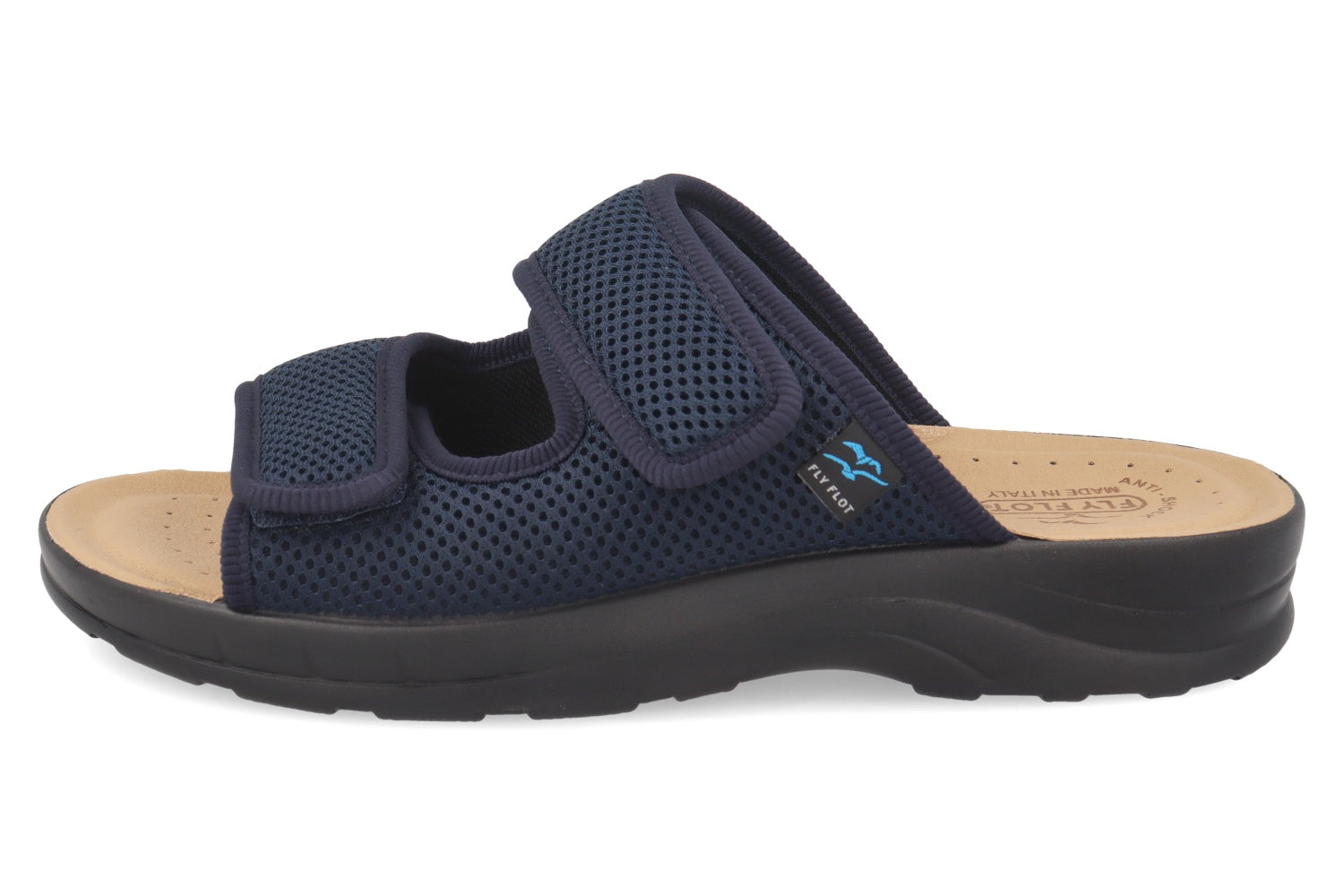 fly-flot-herren-ciabatta-aus-elastischem-netz-pantoffel-mit-klett-und-4-cm-sohle image 3