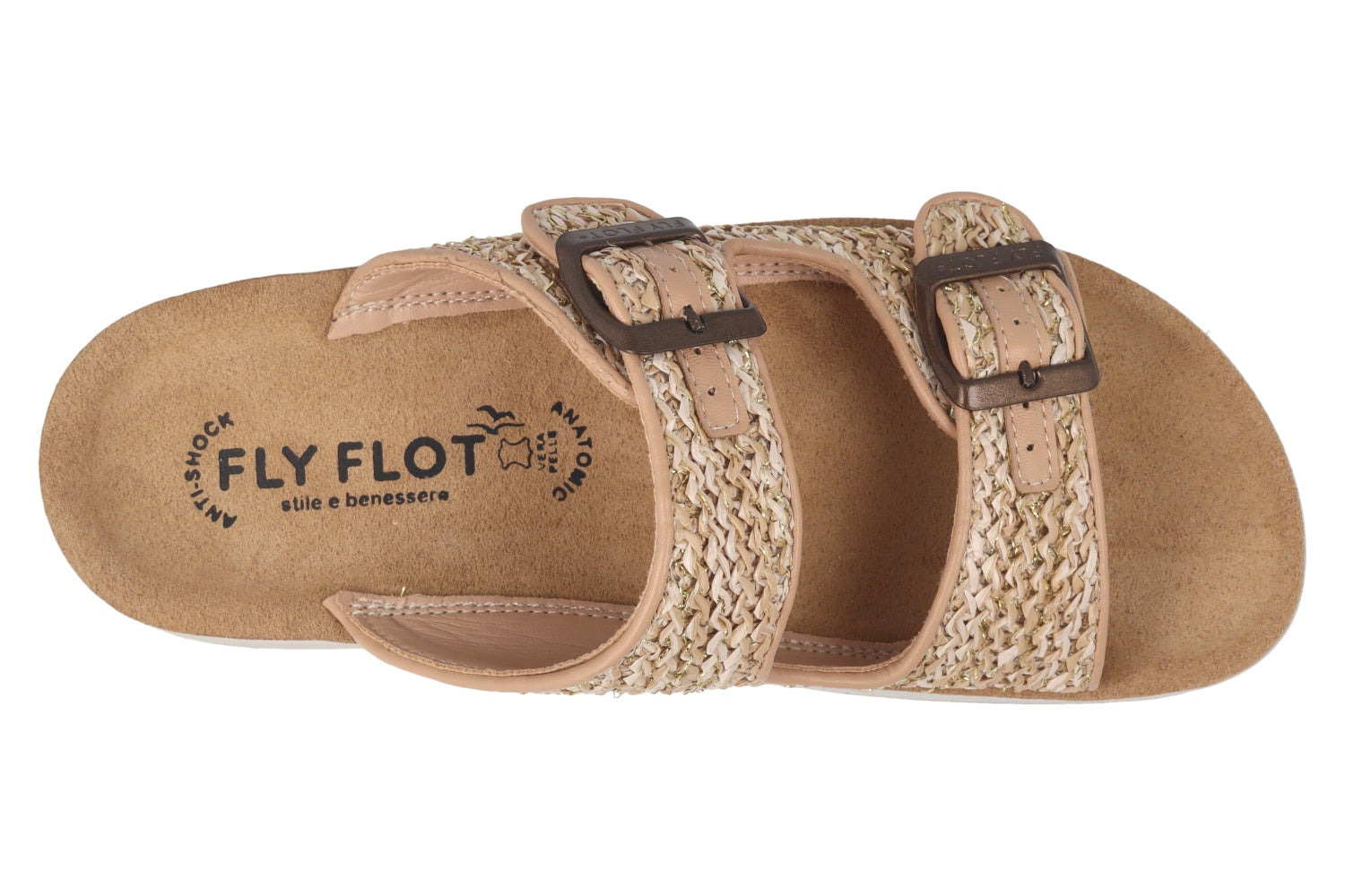 fly-flot-damen-pantolette-synthetik-mit-schnalle-leder-fu-bett-2-5-cm image 2